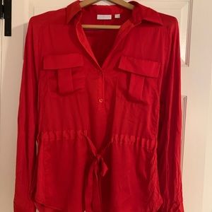 Red Silk Blouse
